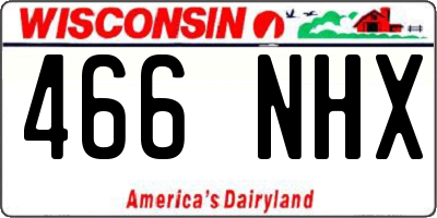 WI license plate 466NHX