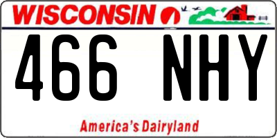 WI license plate 466NHY