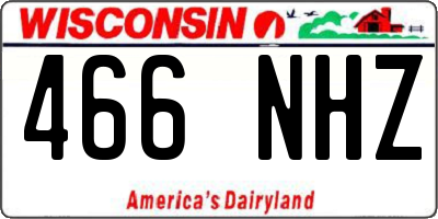 WI license plate 466NHZ