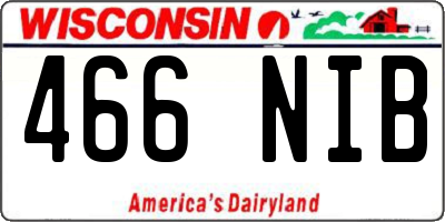 WI license plate 466NIB