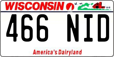 WI license plate 466NID