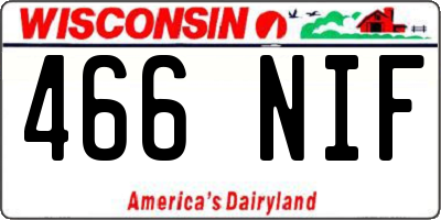 WI license plate 466NIF