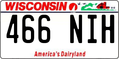 WI license plate 466NIH
