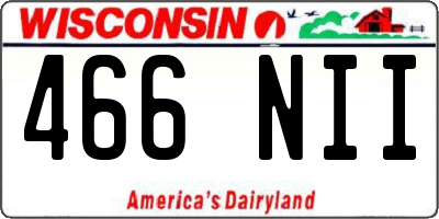 WI license plate 466NII