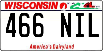 WI license plate 466NIL