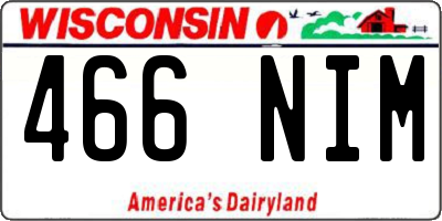 WI license plate 466NIM