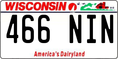 WI license plate 466NIN
