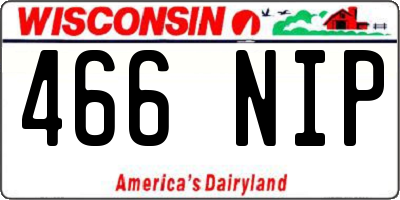 WI license plate 466NIP