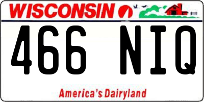 WI license plate 466NIQ