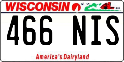 WI license plate 466NIS