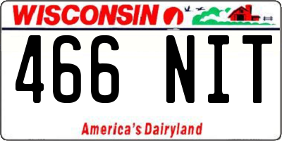 WI license plate 466NIT