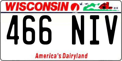 WI license plate 466NIV