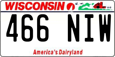 WI license plate 466NIW