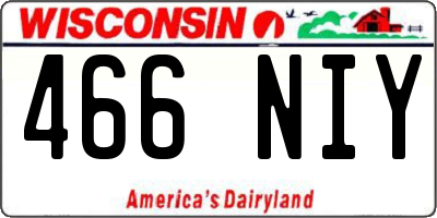 WI license plate 466NIY