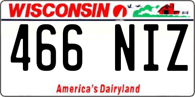 WI license plate 466NIZ