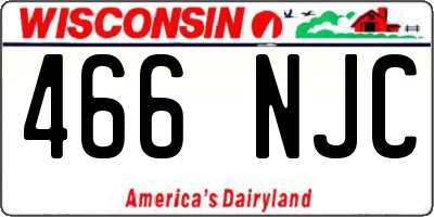 WI license plate 466NJC
