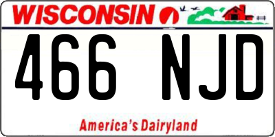WI license plate 466NJD