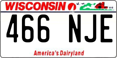 WI license plate 466NJE