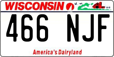 WI license plate 466NJF