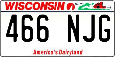 WI license plate 466NJG