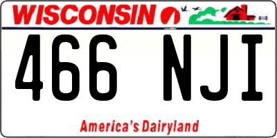 WI license plate 466NJI