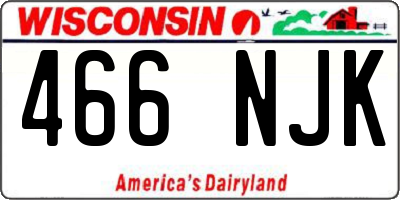 WI license plate 466NJK