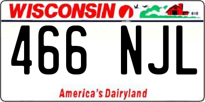 WI license plate 466NJL