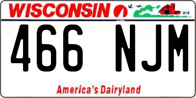 WI license plate 466NJM