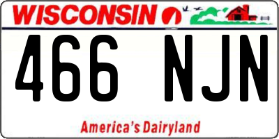 WI license plate 466NJN