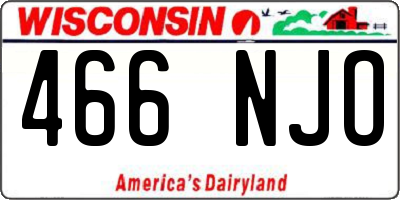WI license plate 466NJO