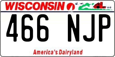 WI license plate 466NJP