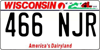 WI license plate 466NJR