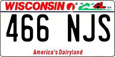 WI license plate 466NJS