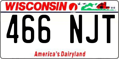 WI license plate 466NJT