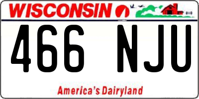 WI license plate 466NJU