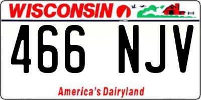 WI license plate 466NJV