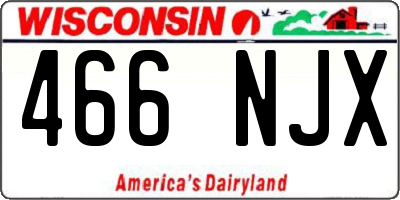 WI license plate 466NJX