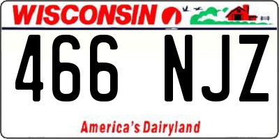 WI license plate 466NJZ