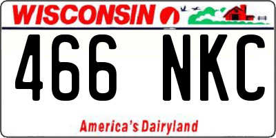 WI license plate 466NKC