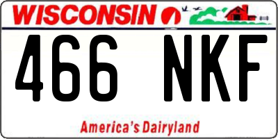 WI license plate 466NKF