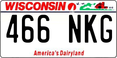 WI license plate 466NKG