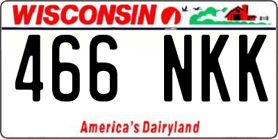 WI license plate 466NKK