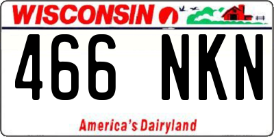 WI license plate 466NKN