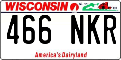 WI license plate 466NKR