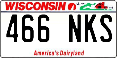 WI license plate 466NKS