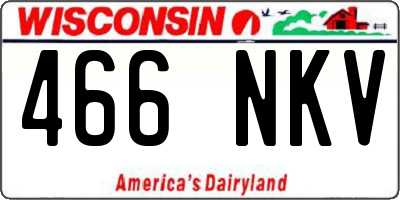 WI license plate 466NKV