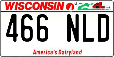 WI license plate 466NLD