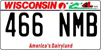 WI license plate 466NMB
