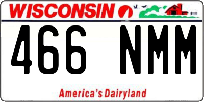 WI license plate 466NMM