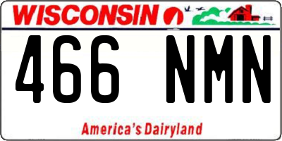 WI license plate 466NMN